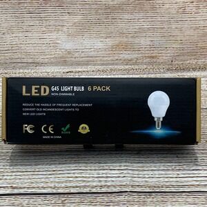 LED G45‎ Light Bulb 6 Pack Non Dimmable E12 Base 5000K 6W Unused in Original Box